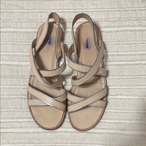 J. Crew Tan with Silver  Sandals